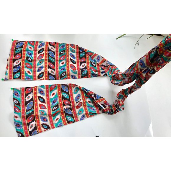 Vintage Scarf with beads and Bohemian design boho fashions scarf wrap MOD. - Picture 5 of 6